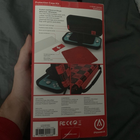 Super Mario Nintendo Switch Lite Case Carrying Case Red Black New - Picture 2 of 4